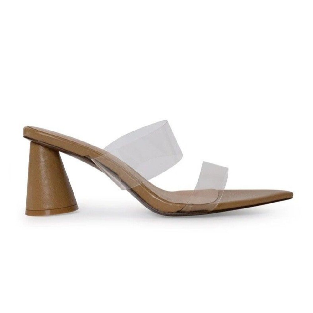 Smash Shoes Womens 11 M Nude Waze Clear Straps High Heels Pumps NIB SH5